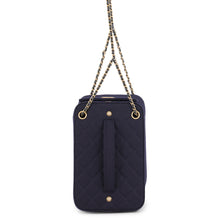 将图像加载到图库查看器中，CHANEL Hamburg Accordion Shoulder Bag Navy Wool
