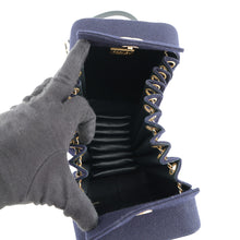 将图像加载到图库查看器中，CHANEL Hamburg Accordion Shoulder Bag Navy Wool
