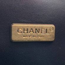 将图像加载到图库查看器中，CHANEL Hamburg Accordion Shoulder Bag Navy Wool
