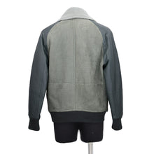 Load image into Gallery viewer, HERMES Zip-up Mouton Jacket Size 48 Khaki Leather suede boa
