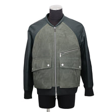 Load image into Gallery viewer, HERMES Zip-up Mouton Jacket Size 48 Khaki Leather suede boa
