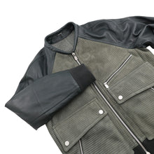 Load image into Gallery viewer, HERMES Zip-up Mouton Jacket Size 48 Khaki Leather suede boa
