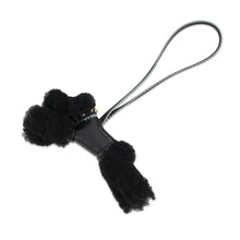 将图像加载到图库查看器中，HERMES Buddy Epic Bag Charm Black Lambskin Mouton
