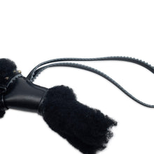 将图像加载到图库查看器中，HERMES Buddy Epic Bag Charm Black Lambskin Mouton
