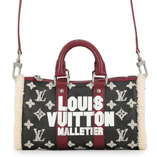 Load image into Gallery viewer, LOUIS VUITTON Keepall Bandouliere Noir/Blanc/Rouge FoncéM23788 Monogram・Shearling Size 25
