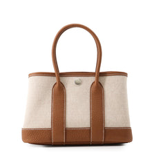 将图像加载到图库查看器中，HERMES Neo Garden Gold/Ecru Toile H Viking Negonda Leather Size 23
