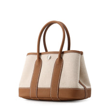将图像加载到图库查看器中，HERMES Neo Garden Gold/Ecru Toile H Viking Negonda Leather Size 23
