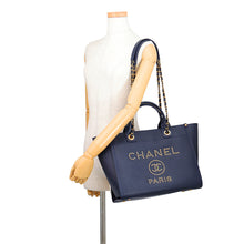 Load image into Gallery viewer, CHANEL Deauville Studded 2WAYChainTote Bag NavyA57069 Caviar Leather
