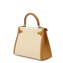 Load image into Gallery viewer, HERMES Kelly Sellier Ecru/Sesame Toile H Swift Leather Size 25

