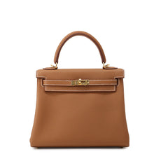 将图像加载到图库查看器中，HERMES Kelly Gold Togo Leather Size 25
