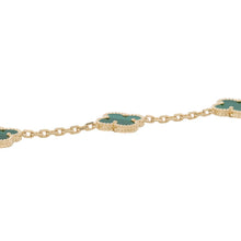 将图像加载到图库查看器中，Van Cleef &amp; Arpels Vintage Alhambra Bracelet 5 motifs MalachiteVCARL80900 18K Yellow Gold
