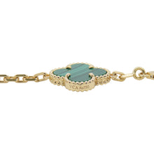 将图像加载到图库查看器中，Van Cleef &amp; Arpels Vintage Alhambra Bracelet 5 motifs MalachiteVCARL80900 18K Yellow Gold
