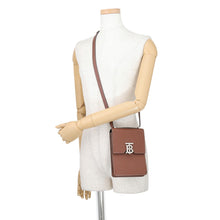 将图像加载到图库查看器中，BURBERRY Robin TB Logo Shoulder Bag Brown8032896 Leather
