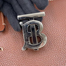 将图像加载到图库查看器中，BURBERRY Robin TB Logo Shoulder Bag Brown8032896 Leather
