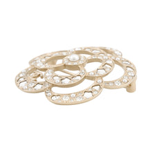 将图像加载到图库查看器中，CHANEL Camellia BroochABF233 Metal Rhinestone Faux Pearl
