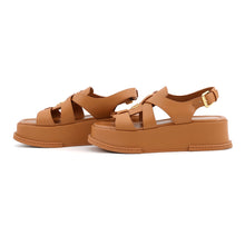 Load image into Gallery viewer, LOUIS VUITTON Maya Line LV Circle Platform Sandals Brown1ACYKM Leather Size 36H

