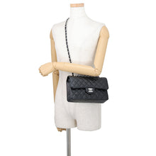 Load image into Gallery viewer, CHANEL Matelasse W Flap ChainShoulder Bag BlackA01113 Caviar Leather Size 23
