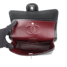Load image into Gallery viewer, CHANEL Matelasse W Flap ChainShoulder Bag BlackA01113 Caviar Leather Size 23
