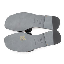 Load image into Gallery viewer, HERMES Oran Sandals Black/Brown Box Calf Leather Size 37H

