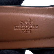 Load image into Gallery viewer, HERMES Oran Sandals Black/Brown Box Calf Leather Size 37H
