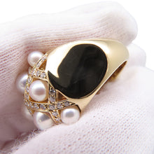 Load image into Gallery viewer, CHANEL Baroque Collection Pearl Ring Size Medium/53/#13J2659 18K Yellow Gold
