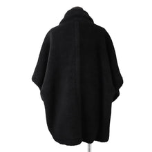 Load image into Gallery viewer, MAX MARA Teddy bear poncho Size UNICA Black4736125206008 Alpaca62% Virgin Wool26% Silk12%

