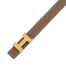 Load image into Gallery viewer, HERMES Constance H Guilloche Belt Size 70 Black/Etoupe Swift Leather Epsom

