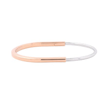 Load image into Gallery viewer, TIFFANY&amp;Co. Padlock Narrow Bangle Size Large74365094 K18PG K18WG

