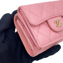 Load image into Gallery viewer, CHANEL Matelasse Classic Small Flap Wallet PinkAP0230 Caviar Leather
