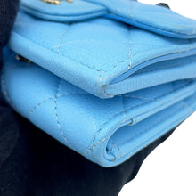 Load image into Gallery viewer, CHANEL Matelasse Classic Small Flap Wallet Light BlueAP0230 Caviar Leather
