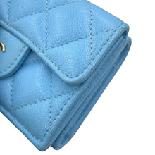 Load image into Gallery viewer, CHANEL Matelasse Classic Small Flap Wallet Light BlueAP0230 Caviar Leather
