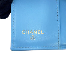 Load image into Gallery viewer, CHANEL Matelasse Classic Small Flap Wallet Light BlueAP0230 Caviar Leather
