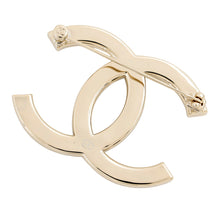 Load image into Gallery viewer, CHANEL CC Logo Rhinestone Brooch Champagne Gold Metal Rhinestone
