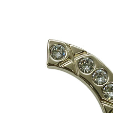 Load image into Gallery viewer, CHANEL CC Logo Rhinestone Brooch Champagne Gold Metal Rhinestone
