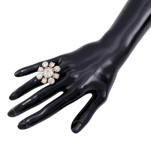 Load image into Gallery viewer, CHANEL CC Logo Rhinestone Ring Size Approximately No. 13 Silver Metal Rhinestone
