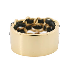 Load image into Gallery viewer, CHANEL Chain Ring Size Approximately No. 13 GoldABH133 Leather Metal
