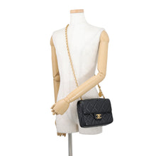 将图像加载到图库查看器中，CHANEL Matelasse Small Flap Chain Shoulder Bag BlackAS3205 Lambskin Size 20
