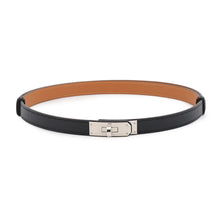 将图像加载到图库查看器中，HERMES Kelly Belt Black Epsom
