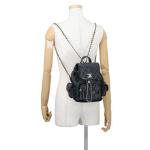 Load image into Gallery viewer, CHANEL Matelasse Mesh Backpack BlackAS5484 Shiny Lambskin Mesh
