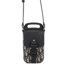 Load image into Gallery viewer, Dior Oblique Saddle Vertical Pouch Black/Gray2ADCA446YKS Canvas Leather
