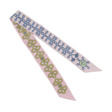 Load image into Gallery viewer, HERMES Twilly Cords and Brandenburg Ornaments Rose/Blue Jean/Jaune Silk100%
