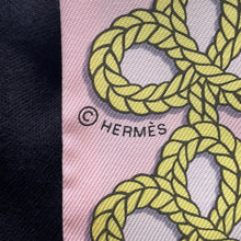 Load image into Gallery viewer, HERMES Twilly Cords and Brandenburg Ornaments Rose/Blue Jean/Jaune Silk100%

