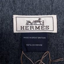 将图像加载到图库查看器中，HERMES Scarf Recto Verso Green/Gray Cashmere100%
