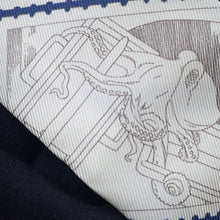 Load image into Gallery viewer, HERMES Twilly Fauve Stamp Enthusiast Blue Moyen / White / PinkH064205S 11 Silk100%
