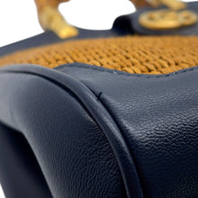 Load image into Gallery viewer, GUCCI Japan Limited Edition GG Marmont Bamboo Handbag Navy/Brown655657 Raffia Leather
