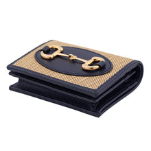 Load image into Gallery viewer, GUCCI Horsebit compact wallet Beige/Navy621887 Canvas/Leather
