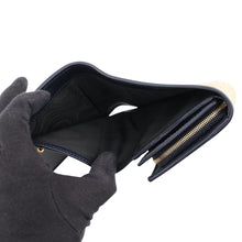 Load image into Gallery viewer, GUCCI Horsebit compact wallet Beige/Navy621891 Canvas/Leather
