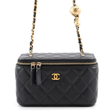 Load image into Gallery viewer, CHANEL Matelasse Ball Chain Vanity Bag BlackAP2303-B18602-94305 Lambskin
