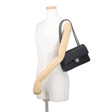 Load image into Gallery viewer, CHANEL Matelasse W Flap ChainShoulder Bag BlackA01113 Caviar Leather Size 23
