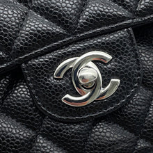 Load image into Gallery viewer, CHANEL Matelasse W Flap ChainShoulder Bag BlackA01113 Caviar Leather Size 23
